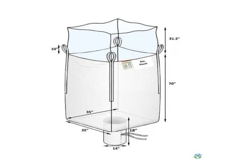 Bulk Bags - FIBC For Sale: New 35x35x70 Duffle Top Spout Bottom Bulk Bags New Jersey and California In New Jersey - image 1 Bulk Bags - FIBC For Sale: New 35x35x70 Duffle Top Spout Bottom Bulk Bags New Jersey and California In New Jersey - image 1
