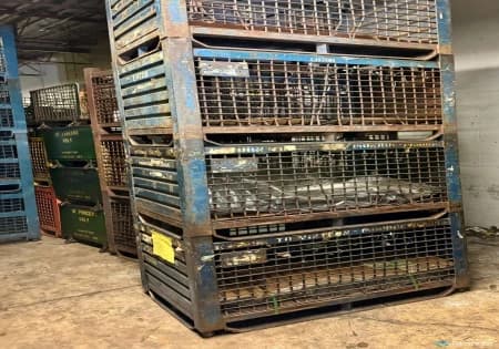Metal Bins For Sale: Used Heavy Duty Stackable 46x32x33h” Steel Bulk Containers w/ Solid Floor & Runners Ontario In Ontario - image 3 Metal Bins For Sale: Used Heavy Duty Stackable 46x32x33h” Steel Bulk Containers w/ Solid Floor & Runners Ontario In Ontario - image 3