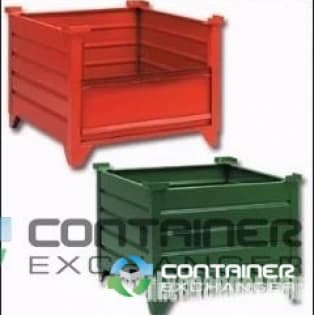Metal Bins For Sale: NEW 31.5x31.5x30 Corrugated Solid Sided Metal Bulk Containers with Optional Doors Hopper Front Lugs Wisconsin In Wisconsin - image 1 Metal Bins For Sale: NEW 31.5x31.5x30 Corrugated Solid Sided Metal Bulk Containers with Optional Doors Hopper Front Lugs Wisconsin In Wisconsin - image 1
