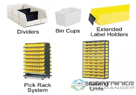 Organizer Bins For Sale: New 18x8x4 Hopper Front Shelf Storage Bins with Optional Shelving In Ohio - image 2 Organizer Bins For Sale: New 18x8x4 Hopper Front Shelf Storage Bins with Optional Shelving In Ohio - image 2