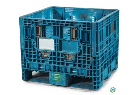 Pallet Containers For Sale: Used 30x32x25 Collapsible Bulk Containers with two drop doors Mixed Colors In Ontario - image 1 Pallet Containers For Sale: Used 30x32x25 Collapsible Bulk Containers with two drop doors Mixed Colors In Ontario - image 1