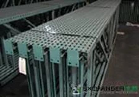 Uprights For Sale: Used Tear Drop Uprights in Stock. 42" Deep x 14' High, 3x3" Columns, Green In Indiana - image 1 Uprights For Sale: Used Tear Drop Uprights in Stock. 42" Deep x 14' High, 3x3" Columns, Green In Indiana - image 1