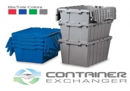 Stack & Nest Totes For Sale: NEW 21.5x15x12.5 Stack & Nest Totes- Attached Lid - Blue In Ohio - image 2 Stack & Nest Totes For Sale: NEW 21.5x15x12.5 Stack & Nest Totes- Attached Lid - Blue In Ohio - image 2