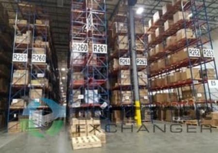 Pallet Racks For Sale: Used 36\" Deep x 32\' Tall C3 Structural Uprights, Seismic footplate, 108\" C4 Beams and Pallet Supports In South Carolina - image 2 Pallet Racks For Sale: Used 36\" Deep x 32\' Tall C3 Structural Uprights, Seismic footplate, 108\" C4 Beams and Pallet Supports In South Carolina - image 2