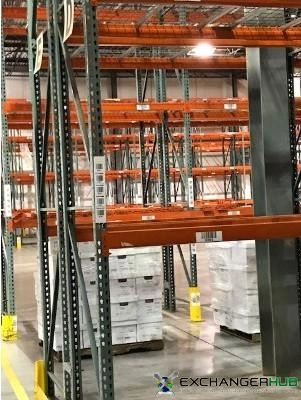 Pallet Racks For Sale: Used Teardrop Style Pallet Racks, 20' x 42" deep with 96" Beams & Wire Decks In Rhode Island - image 1 Pallet Racks For Sale: Used Teardrop Style Pallet Racks, 20' x 42" deep with 96" Beams & Wire Decks In Rhode Island - image 1