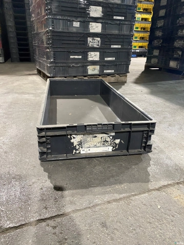 Stacking Totes For Sale: Used 48x15x07 Stacking Totes Mixed Colors and Grey In Indiana - image 1 Stacking Totes For Sale: Used 48x15x07 Stacking Totes Mixed Colors and Grey In Indiana - image 1