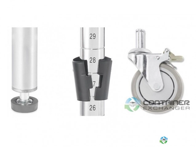 Transport Carts For Sale: New 48x24x72 Adjustable Chrome Wire Shelving w. Optional Casters New York In New York - image 2 Transport Carts For Sale: New 48x24x72 Adjustable Chrome Wire Shelving w. Optional Casters New York In New York - image 2