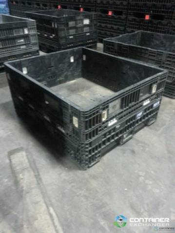 Pallet Containers For Sale: Used 57x48x25 Collapsible Bulk Containers with drop doors - Black In South Carolina - image 2 Pallet Containers For Sale: Used 57x48x25 Collapsible Bulk Containers with drop doors - Black In South Carolina - image 2