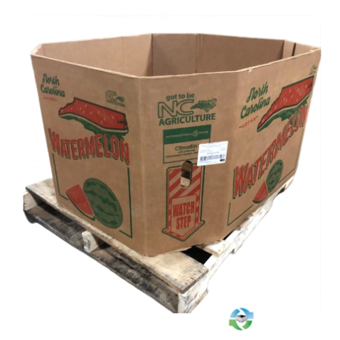 Gaylord Boxes For Sale: Lowered Pricing - Used 48x40x24 3 Wall Watermelon Gaylords with partial bottom flaps. In New Jersey - image 1 Gaylord Boxes For Sale: Lowered Pricing - Used 48x40x24 3 Wall Watermelon Gaylords with partial bottom flaps. In New Jersey - image 1