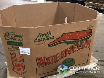 Gaylord Boxes For Sale: Lowered Pricing - Used 48x40x24 3 Wall Watermelon Gaylords with partial bottom flaps. In New Jersey - image 2 Gaylord Boxes For Sale: Lowered Pricing - Used 48x40x24 3 Wall Watermelon Gaylords with partial bottom flaps. In New Jersey - image 2