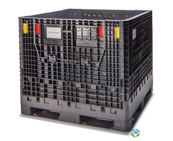 Pallet Containers For Sale: New Monoflo 48x45x42 Collapsible Bulk Containers w. 2 Drop Doors In Virginia - image 2 Pallet Containers For Sale: New Monoflo 48x45x42 Collapsible Bulk Containers w. 2 Drop Doors In Virginia - image 2