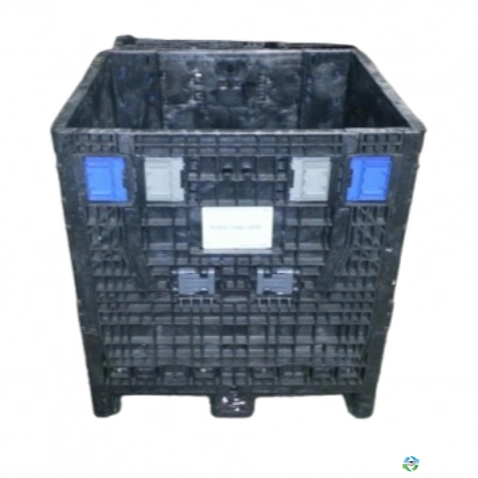 Pallet Containers For Sale: Reconditioned 30x32x34 Collapsible Bulk Container - 2 Drop Doors - Black In Mississippi - image 1 Pallet Containers For Sale: Reconditioned 30x32x34 Collapsible Bulk Container - 2 Drop Doors - Black In Mississippi - image 1