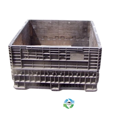 Pallet Containers For Sale: Used 45x48x25 Collapsible Bulk Containers - 2 Drop Doors - Black In Mississippi - image 1 Pallet Containers For Sale: Used 45x48x25 Collapsible Bulk Containers - 2 Drop Doors - Black In Mississippi - image 1