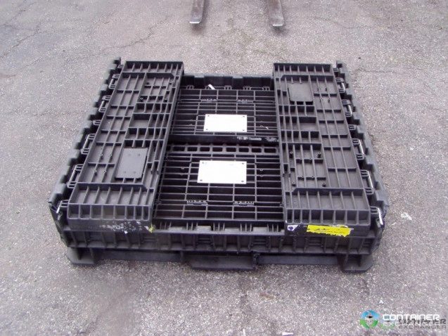 Pallet Containers For Sale: Used 45x48x25 Collapsible Bulk Containers - 2 Drop Doors - Black In Mississippi - image 2 Pallet Containers For Sale: Used 45x48x25 Collapsible Bulk Containers - 2 Drop Doors - Black In Mississippi - image 2