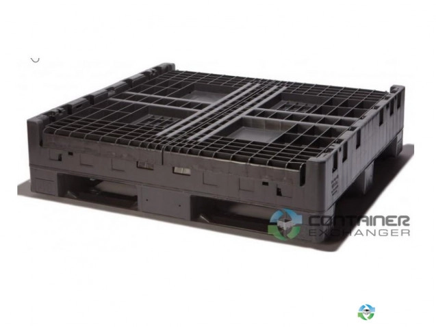 Pallet Containers For Sale: New Monoflo 48x44.5x34 Collapsible Bulk Boxes w. 2 drop doors - Black In Georgia - image 3 Pallet Containers For Sale: New Monoflo 48x44.5x34 Collapsible Bulk Boxes w. 2 drop doors - Black In Georgia - image 3