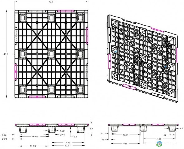 Plastic Pallets For Sale: 48x40x5 Nestable Light Duty Plastic Pallets Michigan In Michigan - image 3 Plastic Pallets For Sale: 48x40x5 Nestable Light Duty Plastic Pallets Michigan In Michigan - image 3