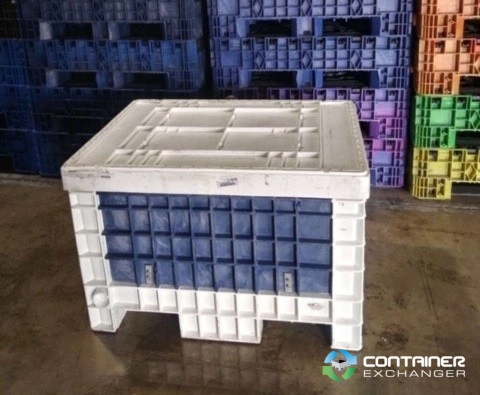 Pallet Containers For Sale: Used 42x29x28 Fixed Wall Bins Removable Wall- Lids included Indiana In Indiana - image 1 Pallet Containers For Sale: Used 42x29x28 Fixed Wall Bins Removable Wall- Lids included Indiana In Indiana - image 1