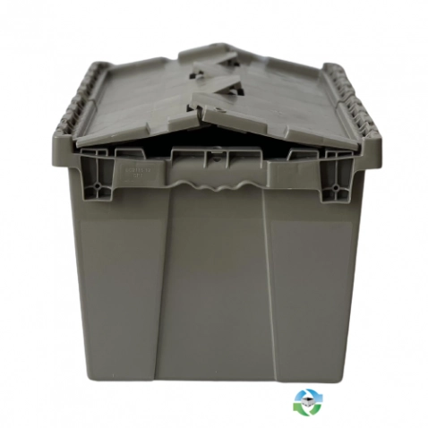 Stack & Nest Totes For Sale: NEW Monoflo 21x15x12 Attached Lid Container - Gray Ohio In Ohio - image 1 Stack & Nest Totes For Sale: NEW Monoflo 21x15x12 Attached Lid Container - Gray Ohio In Ohio - image 1