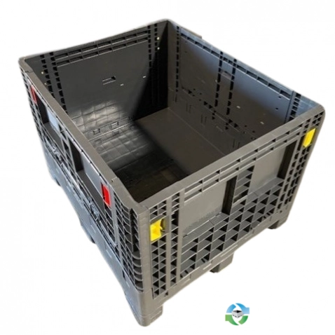 Pallet Containers For Sale: New Monoflo 48x40x34 Collapsible Bulk Containers with Drop Doors Grey Virginia In Virginia - image 1 Pallet Containers For Sale: New Monoflo 48x40x34 Collapsible Bulk Containers with Drop Doors Grey Virginia In Virginia - image 1