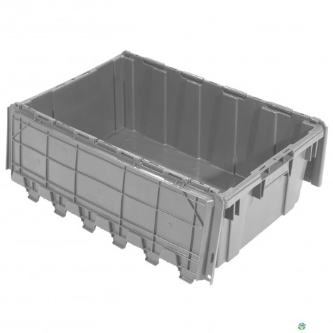 Stack & Nest Totes For Sale: New Grey 26.75x17x9.62 Attached Lid Container Ontario In Ontario - image 1 Stack & Nest Totes For Sale: New Grey 26.75x17x9.62 Attached Lid Container Ontario In Ontario - image 1