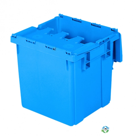 Stack & Nest Totes For Sale: New 14.75x13.5x13.37 Attached Lid Bin - Blue Ontario In Ontario - image 1 Stack & Nest Totes For Sale: New 14.75x13.5x13.37 Attached Lid Bin - Blue Ontario In Ontario - image 1