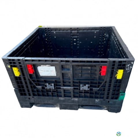 Pallet Containers For Sale: Used 45x48x27 Collapsible Bulk Bins with Drop Doors Canada In Ontario - image 1 Pallet Containers For Sale: Used 45x48x27 Collapsible Bulk Bins with Drop Doors Canada In Ontario - image 1