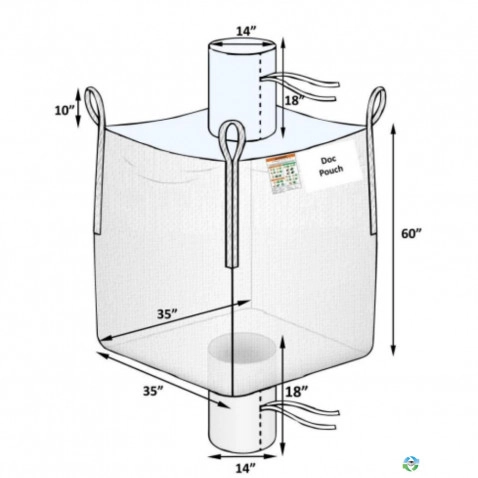 Bulk Bags - FIBC For Sale: New 35x35x60 Spout Top Spout Bottom Bulk Bags Coated New Jersey In New Jersey - image 2 Bulk Bags - FIBC For Sale: New 35x35x60 Spout Top Spout Bottom Bulk Bags Coated New Jersey In New Jersey - image 2