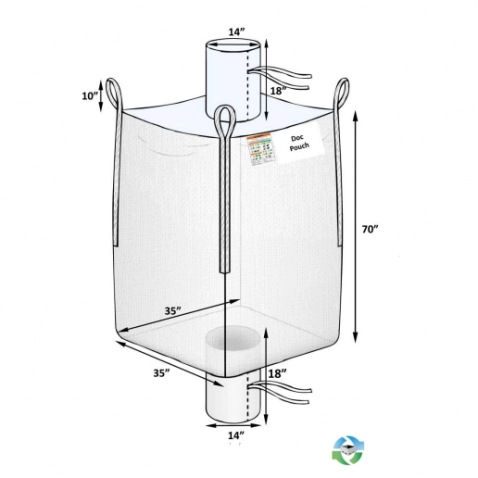 Bulk Bags - FIBC For Sale: NEW 35x35x70 Spout Top Spout Bottom Bulk Bags Uncoated New Jersey California In New Jersey - image 1 Bulk Bags - FIBC For Sale: NEW 35x35x70 Spout Top Spout Bottom Bulk Bags Uncoated New Jersey California In New Jersey - image 1