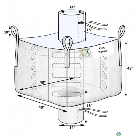 Bulk Bags - FIBC For Sale: New 40x48x48 Baffled Spout Top Spout Bottom Bulk Bags California In California - image 1 Bulk Bags - FIBC For Sale: New 40x48x48 Baffled Spout Top Spout Bottom Bulk Bags California In California - image 1