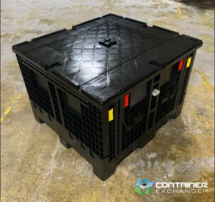 Pallet Containers For Sale: New Monoflo 45x48 Bulk Container Lids Black In Georgia - image 1 Pallet Containers For Sale: New Monoflo 45x48 Bulk Container Lids Black In Georgia - image 1