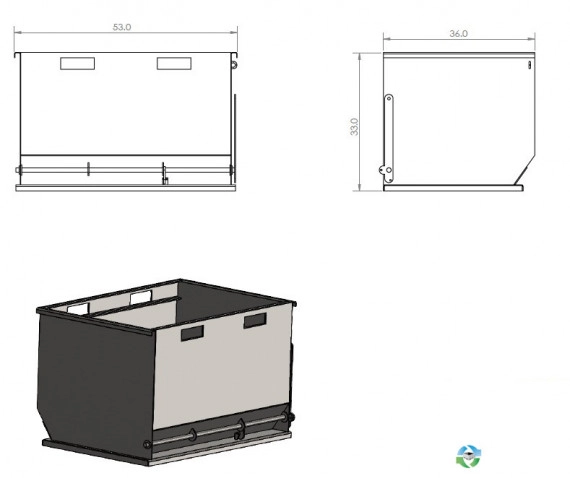 Hoppers & Silos For Sale: 1 CU. YD. DROP BOTTOM HOPPER BIN In Ontario - image 2 Hoppers & Silos For Sale: 1 CU. YD. DROP BOTTOM HOPPER BIN In Ontario - image 2