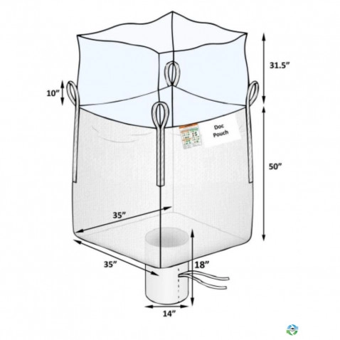 Bulk Bags - FIBC For Sale: NEW 35x35x50 Bulk Bags Duffle Top Spout Bottom Coated New Jersey In New Jersey - image 2 Bulk Bags - FIBC For Sale: NEW 35x35x50 Bulk Bags Duffle Top Spout Bottom Coated New Jersey In New Jersey - image 2