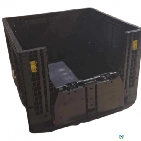 Pallet Containers For Sale: New Black 44.5x48x34 Monoflo Collapsible Bulk Containers Indiana In Indiana - image 1 Pallet Containers For Sale: New Black 44.5x48x34 Monoflo Collapsible Bulk Containers Indiana In Indiana - image 1