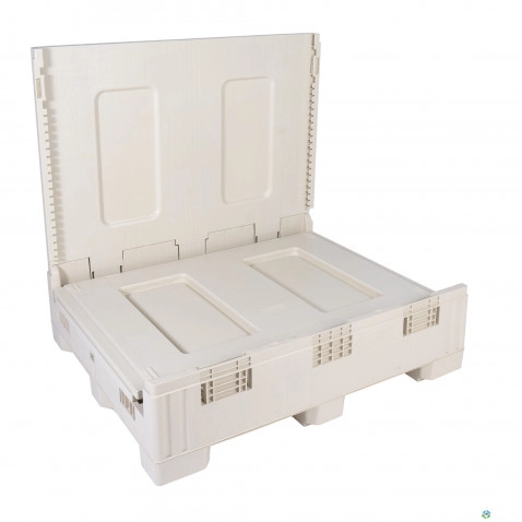 Pallet Containers For Sale: Used 48x40x46 Collapsible Bulk Container 1 Drop Door Kansas In Kansas - image 2 Pallet Containers For Sale: Used 48x40x46 Collapsible Bulk Container 1 Drop Door Kansas In Kansas - image 2