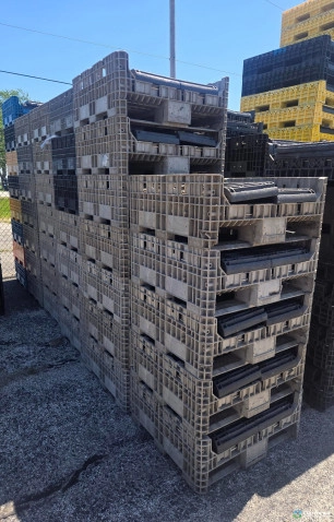 Pallet Containers For Sale: Used 30x32x25 Collapsible Bulk Containers with 2 Drop Doors Mixed Color Ohio In Ohio - image 2 Pallet Containers For Sale: Used 30x32x25 Collapsible Bulk Containers with 2 Drop Doors Mixed Color Ohio In Ohio - image 2