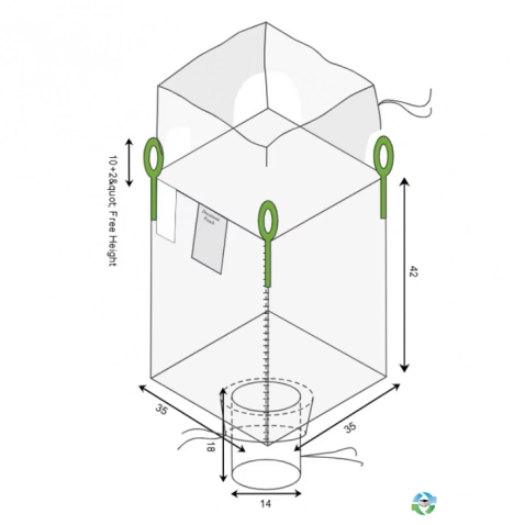 Bulk Bags - FIBC For Sale: New 35x35x42 Duffle Top Spout Bottom Bulk Bags Ohio 4,000 Lbs Capacity In Ohio - image 2 Bulk Bags - FIBC For Sale: New 35x35x42 Duffle Top Spout Bottom Bulk Bags Ohio 4,000 Lbs Capacity In Ohio - image 2