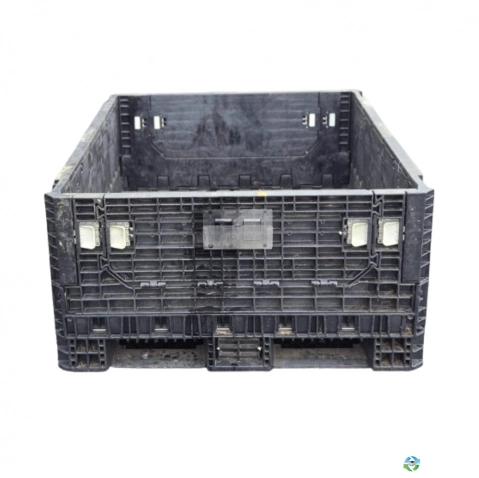 Pallet Containers For Sale: Refurbished 64x48x25 Collapsible Plastic Container with 2 Drop Door Ohio In Ohio - image 1 Pallet Containers For Sale: Refurbished 64x48x25 Collapsible Plastic Container with 2 Drop Door Ohio In Ohio - image 1