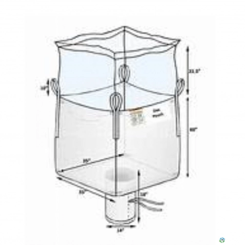 Bulk Bags - FIBC For Sale: New 44 X 44 X 51 Duffle Top Spout Bottom with Iris Closure Bulk Bags Pennsylvania In Pennsylvania - image 1 Bulk Bags - FIBC For Sale: New 44 X 44 X 51 Duffle Top Spout Bottom with Iris Closure Bulk Bags Pennsylvania In Pennsylvania - image 1