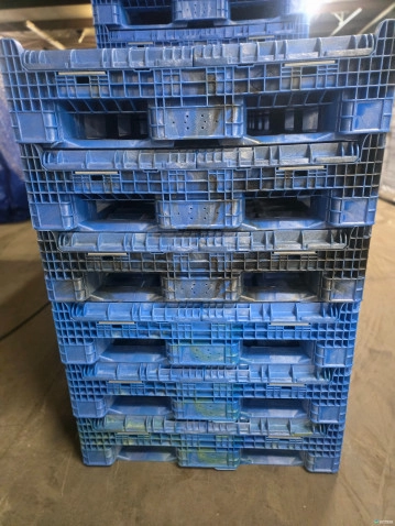 Pallet Containers For Sale: Brand New All Blue with Swirls Orbis HDMP 4548-34 with (2) Drop Doors Ohio In Ohio - image 2 Pallet Containers For Sale: Brand New All Blue with Swirls Orbis HDMP 4548-34 with (2) Drop Doors Ohio In Ohio - image 2