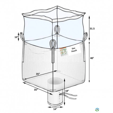 Bulk Bags - FIBC For Sale: New 35X35X40 Duffle Top Spout Bottom Bulk Bags with Liner New Jersey In New Jersey - image 2 Bulk Bags - FIBC For Sale: New 35X35X40 Duffle Top Spout Bottom Bulk Bags with Liner New Jersey In New Jersey - image 2