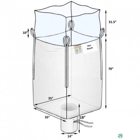 Bulk Bags - FIBC For Sale: New 35x35x70 Duffle Top Spout Bottom Bulk Bags New Jersey California In New Jersey - image 2 Bulk Bags - FIBC For Sale: New 35x35x70 Duffle Top Spout Bottom Bulk Bags New Jersey California In New Jersey - image 2
