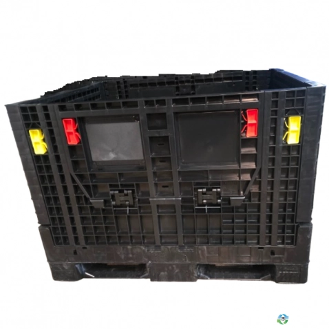 Pallet Containers For Sale: New Monoflo 45x48x34 Black Collapsible Bulk Containers w. Drop Doors Ohio In Ohio - image 1 Pallet Containers For Sale: New Monoflo 45x48x34 Black Collapsible Bulk Containers w. Drop Doors Ohio In Ohio - image 1