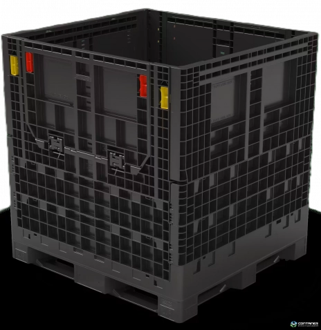Pallet Containers For Sale: New Black Monoflo 45x48x50 (2) Drop Doors In Ohio - image 2 Pallet Containers For Sale: New Black Monoflo 45x48x50 (2) Drop Doors In Ohio - image 2
