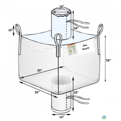 Bulk Bags - FIBC For Sale: New 35x35x70 Spout Top Spout Bottom Bulk Bags New Jersey California and Georgia In New Jersey - image 2 Bulk Bags - FIBC For Sale: New 35x35x70 Spout Top Spout Bottom Bulk Bags New Jersey California and Georgia In New Jersey - image 2
