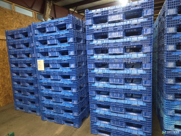 Pallet Containers For Sale: New 45x48x34 Blue (Various Shades) Orbis HDMP (2) Drop Doors Ohio In Ohio - image 2 Pallet Containers For Sale: New 45x48x34 Blue (Various Shades) Orbis HDMP (2) Drop Doors Ohio In Ohio - image 2