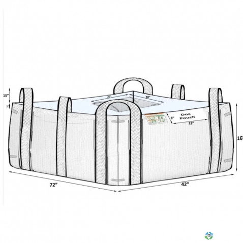 Bulk Bags - FIBC For Sale: New 42x72x16 Open Top Flat Bottom Concrete Wash Out Bulk Bags New Jersey In New Jersey - image 2 Bulk Bags - FIBC For Sale: New 42x72x16 Open Top Flat Bottom Concrete Wash Out Bulk Bags New Jersey In New Jersey - image 2