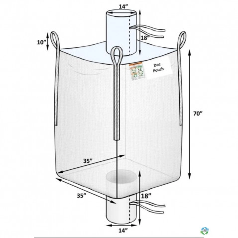 Bulk Bags - FIBC For Sale: New 35x35x70 Spout Top Spout Bottom Bulk Bags New Jersey In New Jersey - image 2 Bulk Bags - FIBC For Sale: New 35x35x70 Spout Top Spout Bottom Bulk Bags New Jersey In New Jersey - image 2