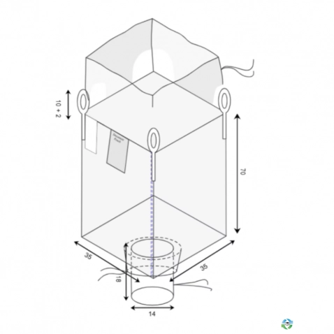 Bulk Bags - FIBC For Sale: New 35x35x70 Duffel Top, Spout Bottom Bulk Bags Ohio In Ohio - image 1 Bulk Bags - FIBC For Sale: New 35x35x70 Duffel Top, Spout Bottom Bulk Bags Ohio In Ohio - image 1