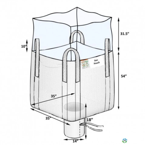 Bulk Bags - FIBC For Sale: New 35x35x54 Duffle Top Spout Bottom Circular Bulk Bag FIBC New Jersey California Georgia In New Jersey - image 2 Bulk Bags - FIBC For Sale: New 35x35x54 Duffle Top Spout Bottom Circular Bulk Bag FIBC New Jersey California Georgia In New Jersey - image 2