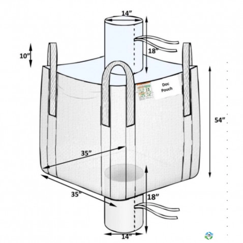 Bulk Bags - FIBC For Sale: New 35x35x54 Spout Top Spout Bottom Circular Bulk Bag FIBC New Jersey California Georgia In New Jersey - image 2 Bulk Bags - FIBC For Sale: New 35x35x54 Spout Top Spout Bottom Circular Bulk Bag FIBC New Jersey California Georgia In New Jersey - image 2